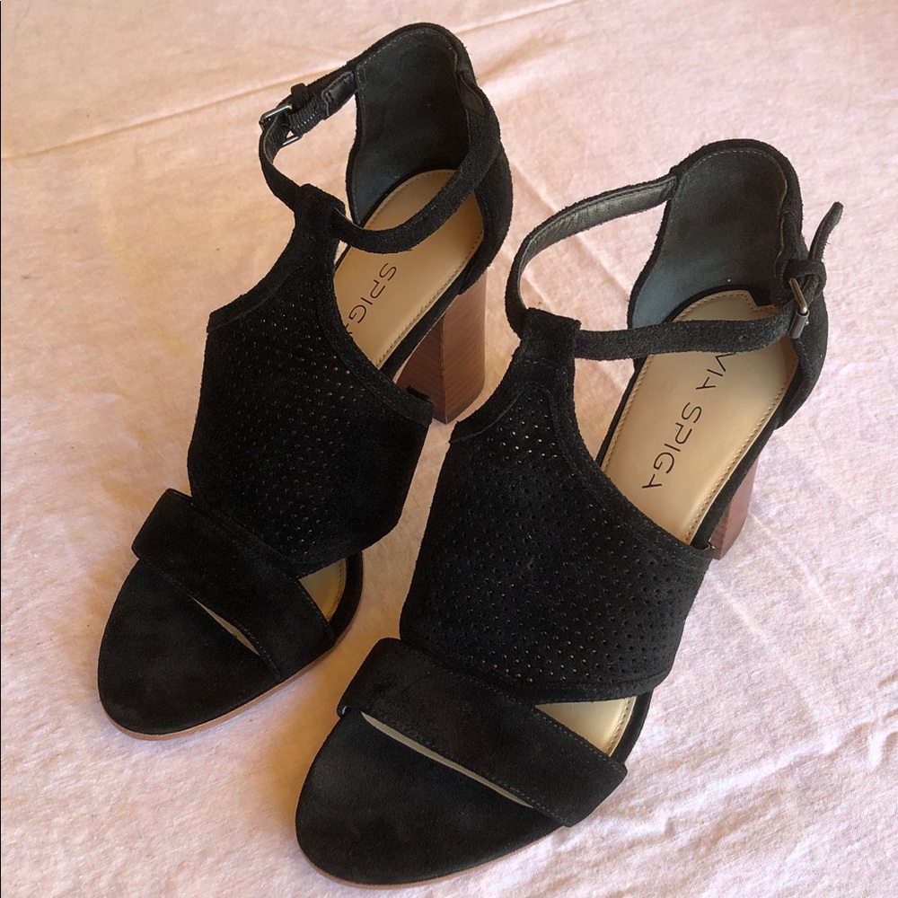 VIA SPIGA - Black Strappy Heeled Sandals - Picture 3 of 8